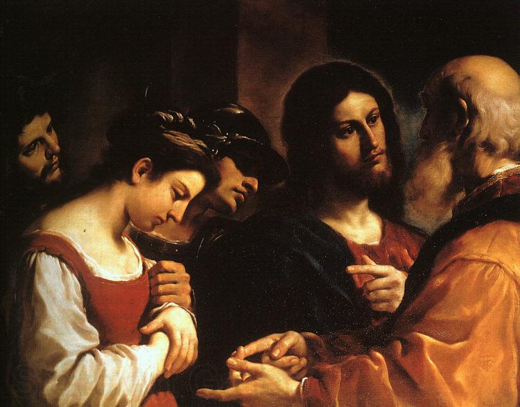  Giovanni Francesco  Guercino Christ with the Woman Taken in Adultery Spain oil painting art